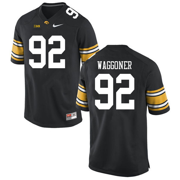 Men #92 John Waggoner Iowa Hawkeyes College Football Jerseys Sale-Black